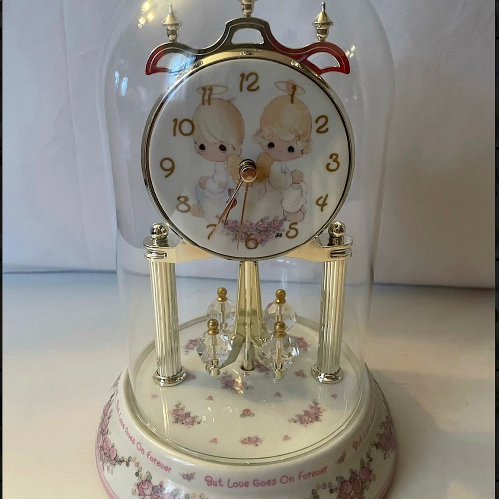 Precious Moments Clock But Love Goes On Forever